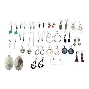 Lot 22 Pair Dangle Drop Mixed Style Fashion Pierced Earrings Wearable